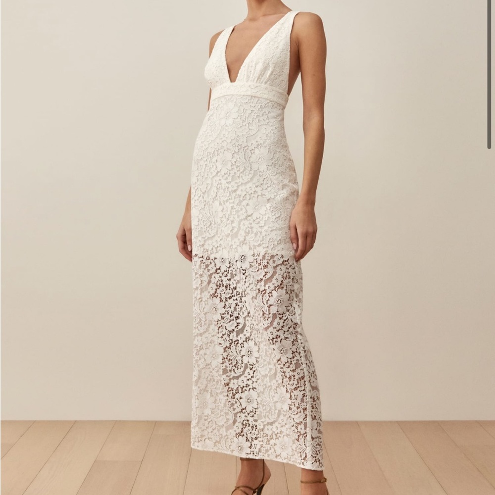 Reformation Aigio Dress- lace bridal piece